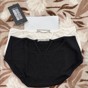 Set of 2 Sexy Low-Rise Panties with Decorative Chain